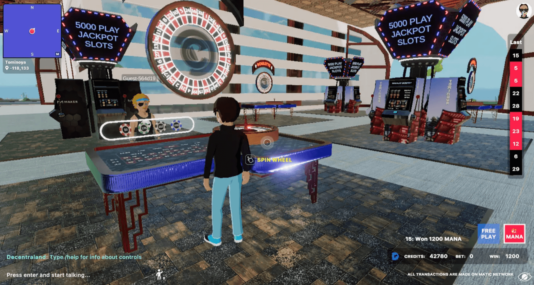 Tominoya Casino, built by a player inside Decentraland